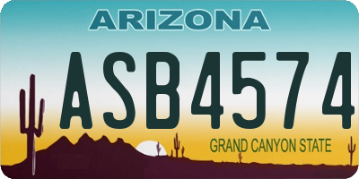 AZ license plate ASB4574