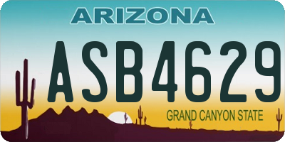 AZ license plate ASB4629