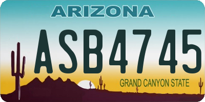 AZ license plate ASB4745