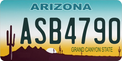 AZ license plate ASB4790
