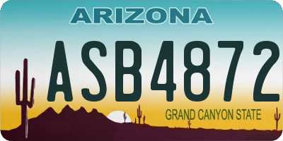 AZ license plate ASB4872
