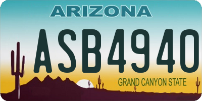 AZ license plate ASB4940
