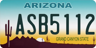AZ license plate ASB5112