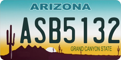 AZ license plate ASB5132