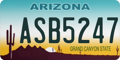 AZ license plate ASB5247