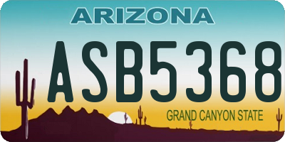 AZ license plate ASB5368