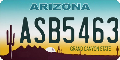 AZ license plate ASB5463
