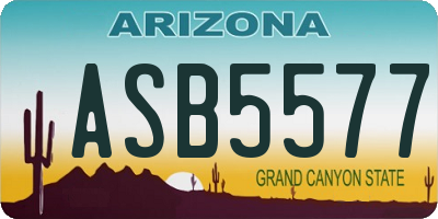 AZ license plate ASB5577