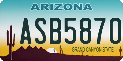 AZ license plate ASB5870