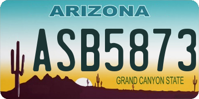 AZ license plate ASB5873