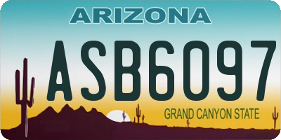 AZ license plate ASB6097
