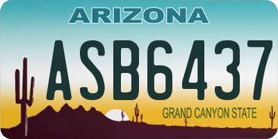 AZ license plate ASB6437