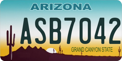AZ license plate ASB7042