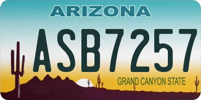 AZ license plate ASB7257