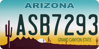 AZ license plate ASB7293