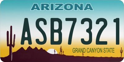 AZ license plate ASB7321