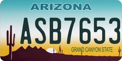 AZ license plate ASB7653