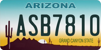 AZ license plate ASB7810