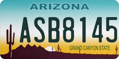 AZ license plate ASB8145