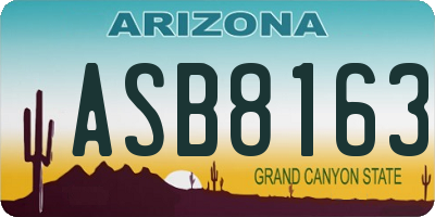 AZ license plate ASB8163