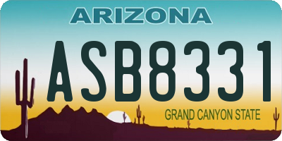 AZ license plate ASB8331