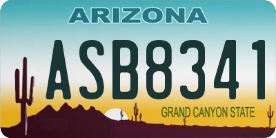 AZ license plate ASB8341