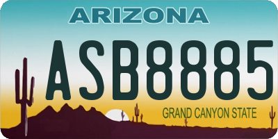 AZ license plate ASB8885