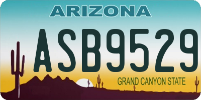 AZ license plate ASB9529