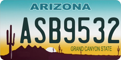 AZ license plate ASB9532