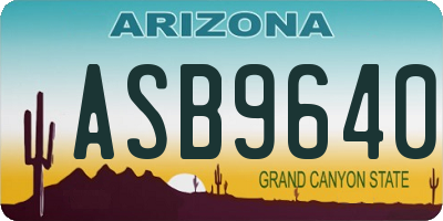 AZ license plate ASB9640