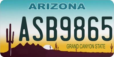 AZ license plate ASB9865