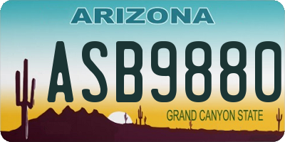 AZ license plate ASB9880