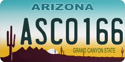 AZ license plate ASC0166