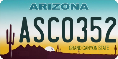 AZ license plate ASC0352