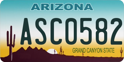 AZ license plate ASC0582