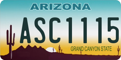 AZ license plate ASC1115