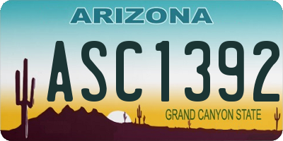 AZ license plate ASC1392