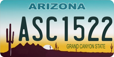 AZ license plate ASC1522