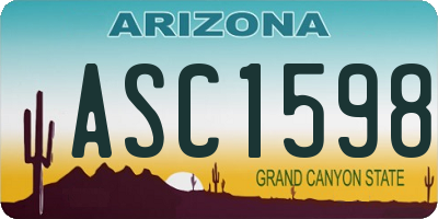 AZ license plate ASC1598