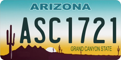 AZ license plate ASC1721