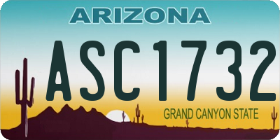 AZ license plate ASC1732