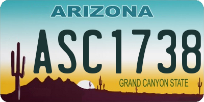AZ license plate ASC1738