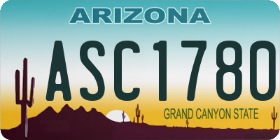 AZ license plate ASC1780