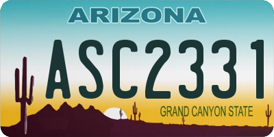 AZ license plate ASC2331