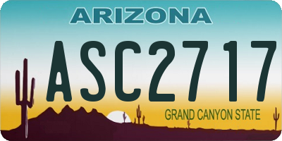 AZ license plate ASC2717
