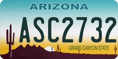 AZ license plate ASC2732