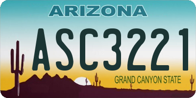 AZ license plate ASC3221