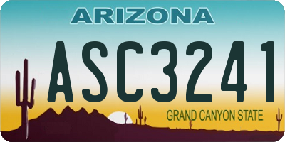 AZ license plate ASC3241