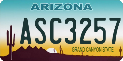 AZ license plate ASC3257