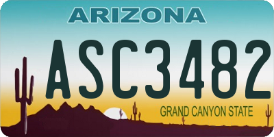 AZ license plate ASC3482